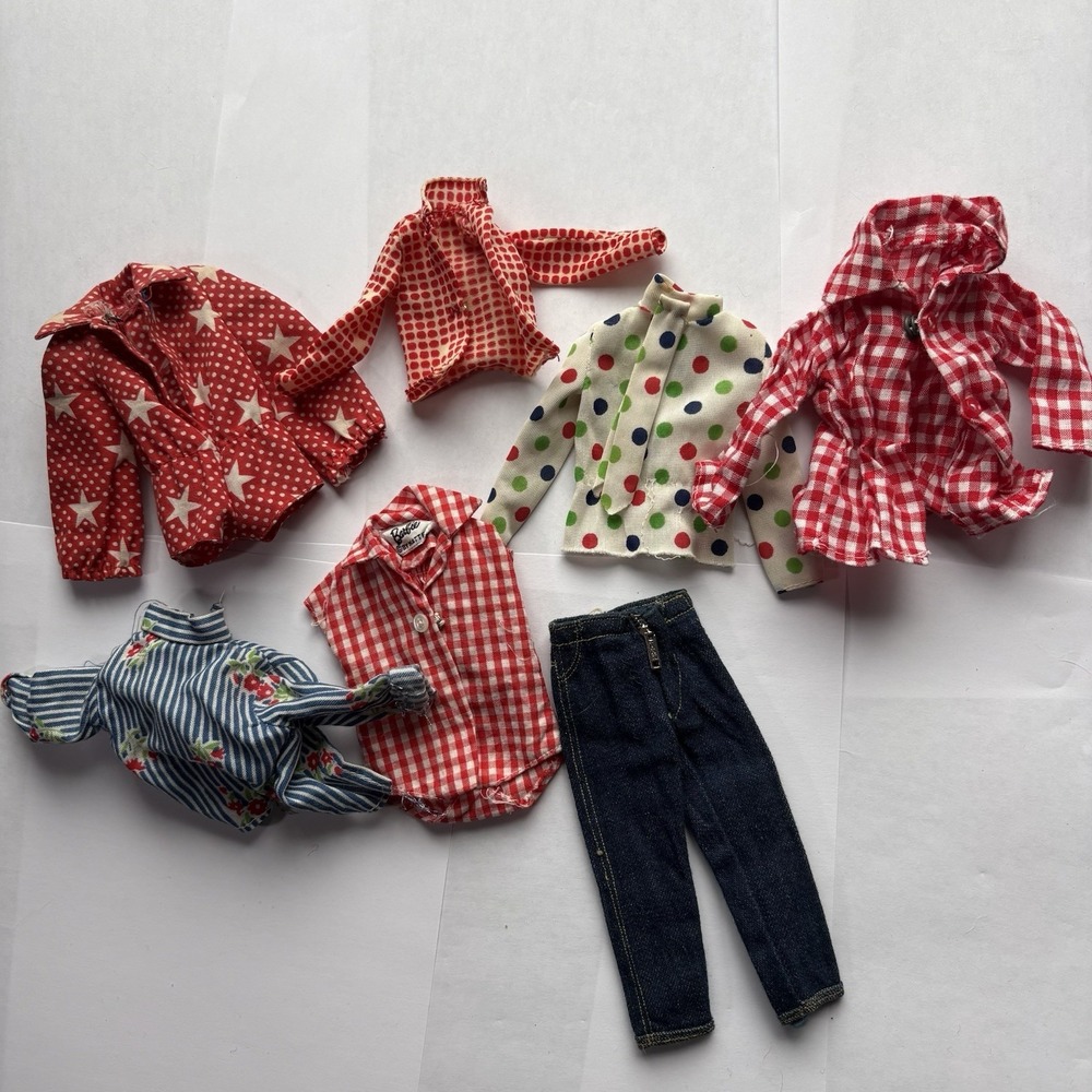 Vintage Barbie Clothing Lot Pants And Blouses— Picnic Set, Get Ups N' Go